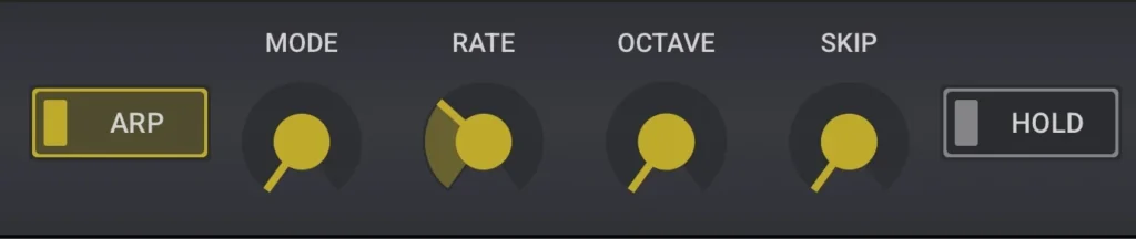 Elastic OSC arpeggiator controls