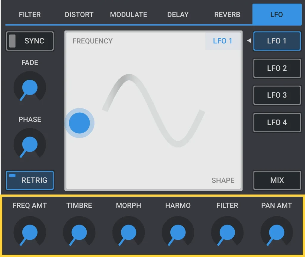 Elastic OSC LFO amounts