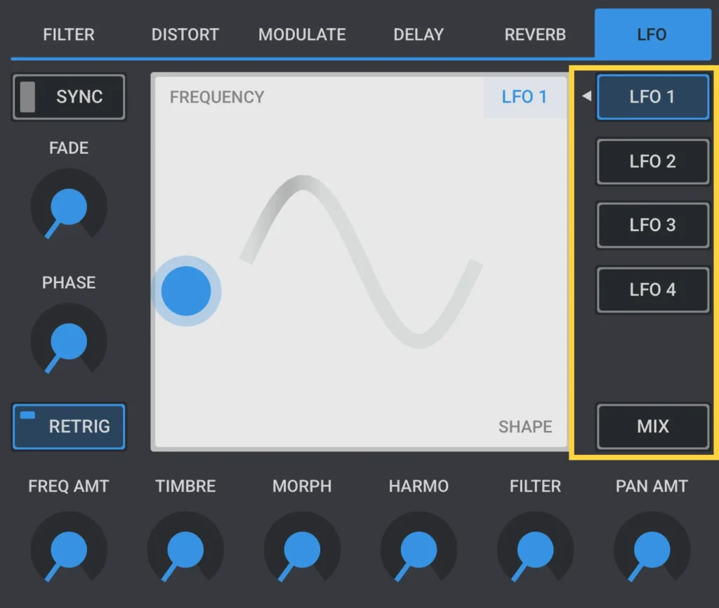 Elastic OSC LFO navigation